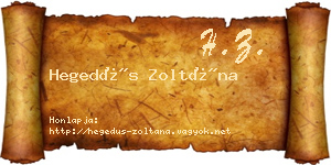 Hegedűs Zoltána névjegykártya